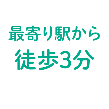 最寄り駅から徒歩3分